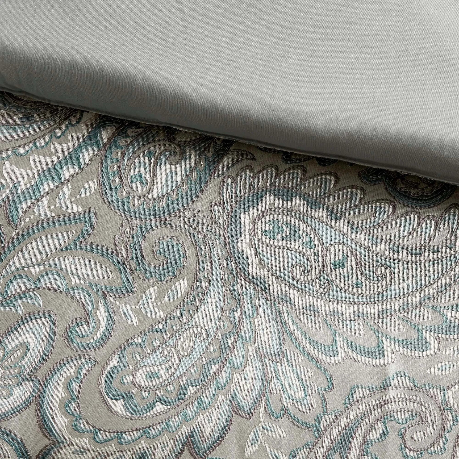 Teal Cotton King Comforter Set with Cotton Bed Sheets 12 Pieces
