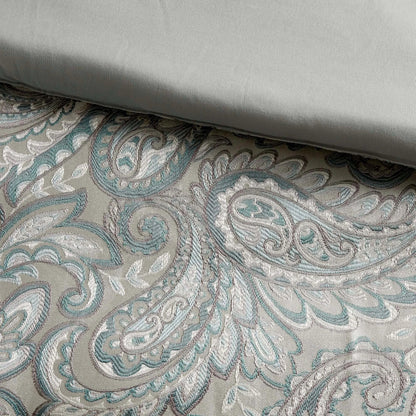 Teal Cotton King Comforter Set with Cotton Bed Sheets 12 Pieces
