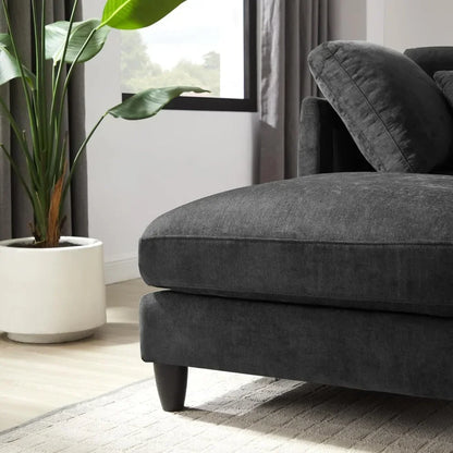 121'' 7-Seater Chenille Cloud Couch with Movable Ottoman L/U-Shape Modern Upholstered Sectional Sofa for Living Room Customized