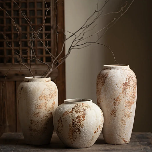 Elegant Retro Speckled Ceramic Flower Pot for Home Decor