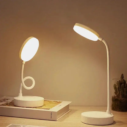 Portable LED Desk Lamp – USB Plug or Battery Powered, 3 Colours & Stepless Dimming, Eye-Protection Bedside Lamp for Bedroom