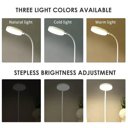 Portable LED Desk Lamp – USB Plug or Battery Powered, 3 Colours & Stepless Dimming, Eye-Protection Bedside Lamp for Bedroom