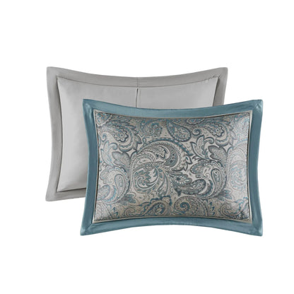 Teal Cotton King Comforter Set with Cotton Bed Sheets 12 Pieces